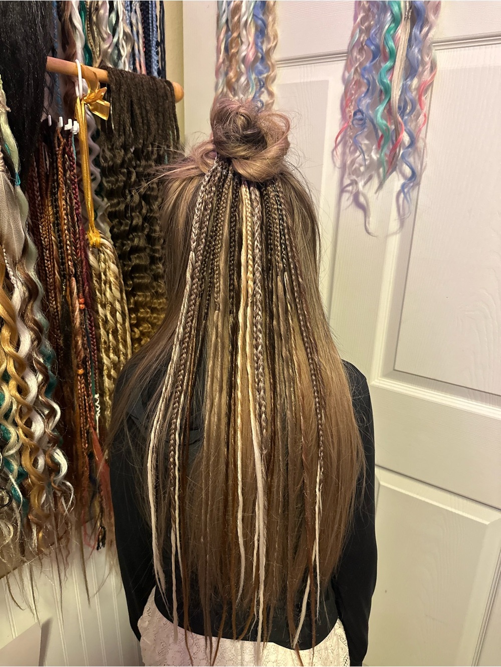 Mixed Braided Hair Extensions in Light Brown and Blonde - Unbranded